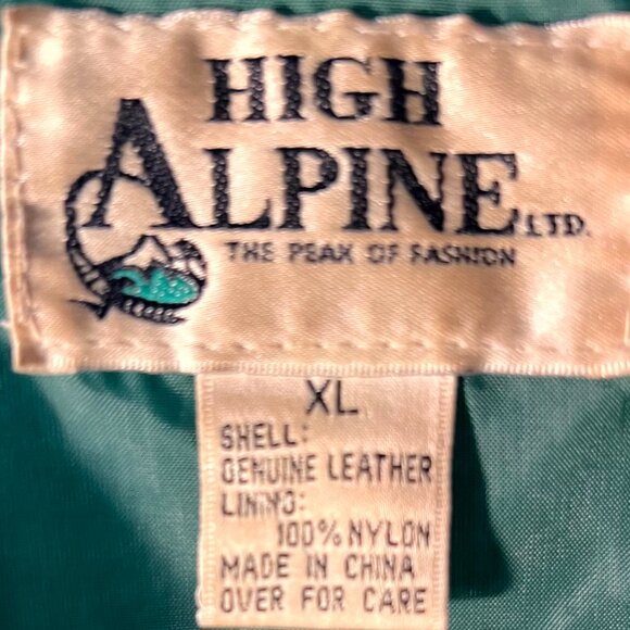 High Alpine 100% Leather Forest Green Bavarian Trachten Vest SZ XL - Picture 2 of 4
